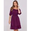 imageANRABESS Womens Half Sleeve Mini Dress 2025 Fall Square Neck Casual Flowy Wedding Guest Dresses Summer Beach Vacation OutfitsDark Purple