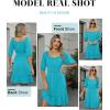 imageANRABESS Womens Half Sleeve Mini Dress 2025 Fall Square Neck Casual Flowy Wedding Guest Dresses Summer Beach Vacation OutfitsLake Green