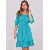 imageANRABESS Womens Half Sleeve Mini Dress 2025 Fall Square Neck Casual Flowy Wedding Guest Dresses Summer Beach Vacation OutfitsLake Green