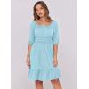 imageANRABESS Womens Half Sleeve Mini Dress 2025 Fall Square Neck Casual Flowy Wedding Guest Dresses Summer Beach Vacation OutfitsLight Blue