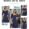 imageANRABESS Womens Half Sleeve Mini Dress 2025 Fall Square Neck Casual Flowy Wedding Guest Dresses Summer Beach Vacation OutfitsNavy Blue