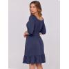 imageANRABESS Womens Half Sleeve Mini Dress 2025 Fall Square Neck Casual Flowy Wedding Guest Dresses Summer Beach Vacation OutfitsNavy Blue