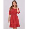 imageANRABESS Womens Half Sleeve Mini Dress 2025 Fall Square Neck Casual Flowy Wedding Guest Dresses Summer Beach Vacation OutfitsRed