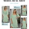 imageANRABESS Womens Half Sleeve Mini Dress 2025 Fall Square Neck Casual Flowy Wedding Guest Dresses Summer Beach Vacation OutfitsWhite Brown Dot