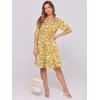 imageANRABESS Womens Half Sleeve Mini Dress 2025 Fall Square Neck Casual Flowy Wedding Guest Dresses Summer Beach Vacation OutfitsYellow Red Floral