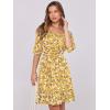 imageANRABESS Womens Half Sleeve Mini Dress 2025 Fall Square Neck Casual Flowy Wedding Guest Dresses Summer Beach Vacation OutfitsYellow Red Floral