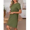 imageANRABESS Womens Summer Casual T Shirt Dresses Short Sleeve Crewneck Striped Mini Shift Dress 2025 Beach Vacation OutfitsArmy Green