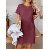 imageANRABESS Womens Summer Casual T Shirt Dresses Short Sleeve Crewneck Striped Mini Shift Dress 2025 Beach Vacation OutfitsDeep Red