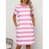 imageANRABESS Womens Summer Casual T Shirt Dresses Short Sleeve Crewneck Striped Mini Shift Dress 2025 Beach Vacation OutfitsPink White Stripe