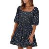 imageANRABESS Womens Half Sleeve Mini Dress 2025 Fall Square Neck Casual Flowy Wedding Guest Dresses Summer Beach Vacation OutfitsBlue Floral