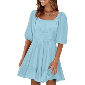 imageANRABESS Womens Half Sleeve Mini Dress 2025 Fall Square Neck Casual Flowy Wedding Guest Dresses Summer Beach Vacation OutfitsLight Blue