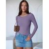 imageANRABESS Women Long Sleeve Crew Neck Bodysuits Top 2025 Fall Slim Fit Ribbed Knit Soft Basic Tee ShirtsPurple