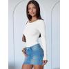 imageANRABESS Women Long Sleeve Crew Neck Bodysuits Top 2025 Fall Slim Fit Ribbed Knit Soft Basic Tee ShirtsWhite