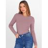 imageANRABESS Women Long Sleeve Thermal Top Crewneck Slim Fit Shirts 2025 Fall Basic Tee Casual Winter Warm Undershirts ClothesGrey Pink