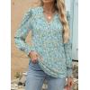 imageANRABESS Womens Puff Long Sleeve Shirts Dressy Casual Blouses 2025 Fall V Neck Loose Fit Floral Business Work Tunic TopsOrange White Floral