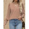 imageANRABESS Womens Puff Long Sleeve Shirts Dressy Casual Blouses 2025 Fall V Neck Loose Fit Floral Business Work Tunic TopsRedorange Floral