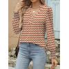 imageANRABESS Womens Puff Long Sleeve Shirts Dressy Casual Blouses 2025 Fall V Neck Loose Fit Floral Business Work Tunic TopsRedorange Floral