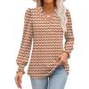 imageANRABESS Womens Puff Long Sleeve Shirts Dressy Casual Blouses 2025 Fall V Neck Loose Fit Floral Business Work Tunic TopsRedorange Floral