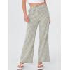 imageANRABESS Womens Striped Gingham Pants 2025 Fall Pajama Lounge Boxer Pants Casual Wide Leg Drawstring PJ Bottoms TrousersArmy Green White Plaid