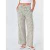 imageANRABESS Womens Striped Gingham Pants 2025 Fall Pajama Lounge Boxer Pants Casual Wide Leg Drawstring PJ Bottoms TrousersArmy Green White Plaid