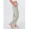 imageANRABESS Womens Striped Gingham Pants 2025 Fall Pajama Lounge Boxer Pants Casual Wide Leg Drawstring PJ Bottoms TrousersArmy Green White Plaid