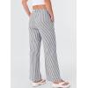 imageANRABESS Womens Striped Gingham Pants 2025 Fall Pajama Lounge Boxer Pants Casual Wide Leg Drawstring PJ Bottoms TrousersBlack White Stripe