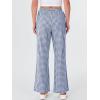imageANRABESS Womens Striped Gingham Pants 2025 Fall Pajama Lounge Boxer Pants Casual Wide Leg Drawstring PJ Bottoms TrousersBlue White Plaid