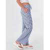 imageANRABESS Womens Striped Gingham Pants 2025 Fall Pajama Lounge Boxer Pants Casual Wide Leg Drawstring PJ Bottoms TrousersBlue White Plaid