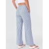 imageANRABESS Womens Striped Gingham Pants 2025 Fall Pajama Lounge Boxer Pants Casual Wide Leg Drawstring PJ Bottoms TrousersBlue White Stripe