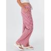 imageANRABESS Womens Striped Gingham Pants 2025 Fall Pajama Lounge Boxer Pants Casual Wide Leg Drawstring PJ Bottoms TrousersRed White Plaid