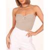 imageANRABESS Tube Top for Women Summer Strapless Bandeau Knit Twist Knot Corset Crop Basic Tank Top 2025 Vacation Outfits ClothesApricot