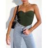 imageANRABESS Tube Top for Women Summer Strapless Bandeau Knit Twist Knot Corset Crop Basic Tank Top 2025 Vacation Outfits ClothesArmy Green