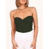 imageANRABESS Tube Top for Women Summer Strapless Bandeau Knit Twist Knot Corset Crop Basic Tank Top 2025 Vacation Outfits ClothesArmy Green