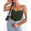 imageANRABESS Tube Top for Women Summer Strapless Bandeau Knit Twist Knot Corset Crop Basic Tank Top 2025 Vacation Outfits ClothesArmy Green