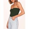 imageANRABESS Tube Top for Women Summer Strapless Bandeau Knit Twist Knot Corset Crop Basic Tank Top 2025 Vacation Outfits ClothesArmy Green