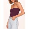 imageANRABESS Tube Top for Women Summer Strapless Bandeau Knit Twist Knot Corset Crop Basic Tank Top 2025 Vacation Outfits ClothesBurgundy