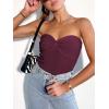imageANRABESS Tube Top for Women Summer Strapless Bandeau Knit Twist Knot Corset Crop Basic Tank Top 2025 Vacation Outfits ClothesBurgundy