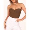 imageANRABESS Tube Top for Women Summer Strapless Bandeau Knit Twist Knot Corset Crop Basic Tank Top 2025 Vacation Outfits ClothesCaramel