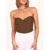 imageANRABESS Tube Top for Women Summer Strapless Bandeau Knit Twist Knot Corset Crop Basic Tank Top 2025 Vacation Outfits ClothesCaramel