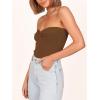 imageANRABESS Tube Top for Women Summer Strapless Bandeau Knit Twist Knot Corset Crop Basic Tank Top 2025 Vacation Outfits ClothesCaramel