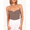 imageANRABESS Tube Top for Women Summer Strapless Bandeau Knit Twist Knot Corset Crop Basic Tank Top 2025 Vacation Outfits ClothesDeep Khaki