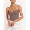 imageANRABESS Tube Top for Women Summer Strapless Bandeau Knit Twist Knot Corset Crop Basic Tank Top 2025 Vacation Outfits ClothesDeep Khaki