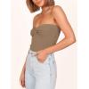 imageANRABESS Tube Top for Women Summer Strapless Bandeau Knit Twist Knot Corset Crop Basic Tank Top 2025 Vacation Outfits ClothesKhaki