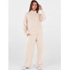 imageANRABESS Womens 2 Piece Outfits Sweatsuit Set 2025 Fall Drawstring Sweatshirt Wide Leg Sweatpant Lounge Set TracksuitApricot