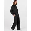 imageANRABESS Womens 2 Piece Outfits Sweatsuit Set 2025 Fall Drawstring Sweatshirt Wide Leg Sweatpant Lounge Set TracksuitBlack