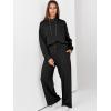 imageANRABESS Womens 2 Piece Outfits Sweatsuit Set 2025 Fall Drawstring Sweatshirt Wide Leg Sweatpant Lounge Set TracksuitBlack