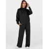 imageANRABESS Womens 2 Piece Outfits Sweatsuit Set 2025 Fall Drawstring Sweatshirt Wide Leg Sweatpant Lounge Set TracksuitBlack