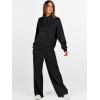 imageANRABESS Womens 2 Piece Outfits Sweatsuit Set 2025 Fall Drawstring Sweatshirt Wide Leg Sweatpant Lounge Set TracksuitBlack