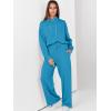 imageANRABESS Womens 2 Piece Outfits Sweatsuit Set 2025 Fall Drawstring Sweatshirt Wide Leg Sweatpant Lounge Set TracksuitBlue