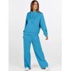 imageANRABESS Womens 2 Piece Outfits Sweatsuit Set 2025 Fall Drawstring Sweatshirt Wide Leg Sweatpant Lounge Set TracksuitBlue